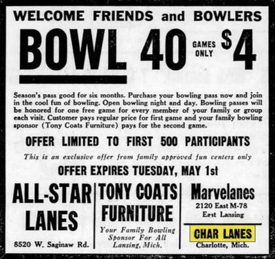 Char Lanes - Apr 1962 Ad Mentioning A Few Lanes (newer photo)